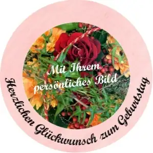 Geburtstagsaufleger rund 20 cm